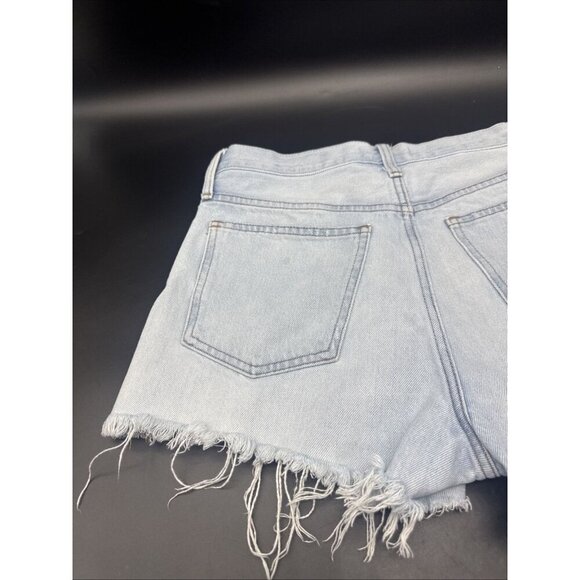 Madewell Women’s Light Blue Relaxed Raw Hem Distressed Denim Jean Shorts Sz 27 - Picture 11 of 11